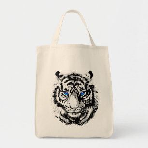 White Tiger Head - Tiger Tote Bag