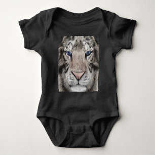 White Tiger Head Wildlife Aesthetic Baby Bodysuit