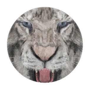 White Tiger Head Wildlife Aesthetic Cutting Board