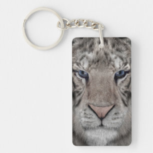 White Tiger Head Wildlife Aesthetic Key Ring