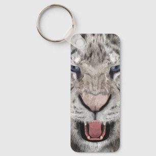 White Tiger Head Wildlife Aesthetic Key Ring