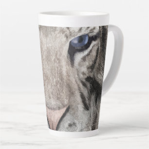 White Tiger Head Wildlife Aesthetic Latte Mug