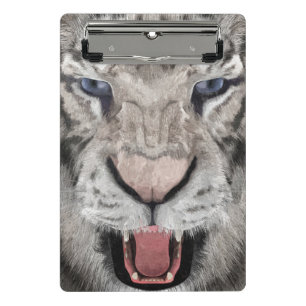 White Tiger Head Wildlife Aesthetic Mini Clipboard