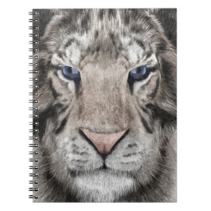 White Tiger Head Wildlife Aesthetic Notebook