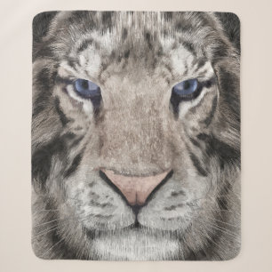 White Tiger Head Wildlife Aesthetic Sherpa Blanket