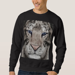 White Tiger Head Wildlife Aesthetic Sweatshirt