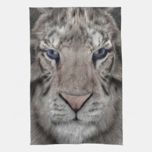 White Tiger Head Wildlife Aesthetic Tea Towel