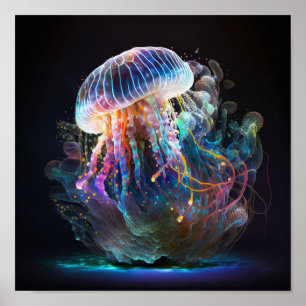White Tiger Jellyfish Poster