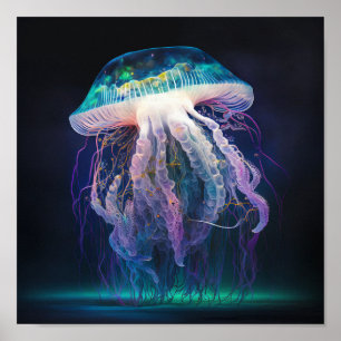 White Tiger Jellyfish Poster