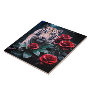 White Tiger Keep or design your own Ceramic Tile