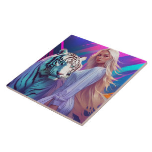White Tiger Keep or design your own Ceramic Tile