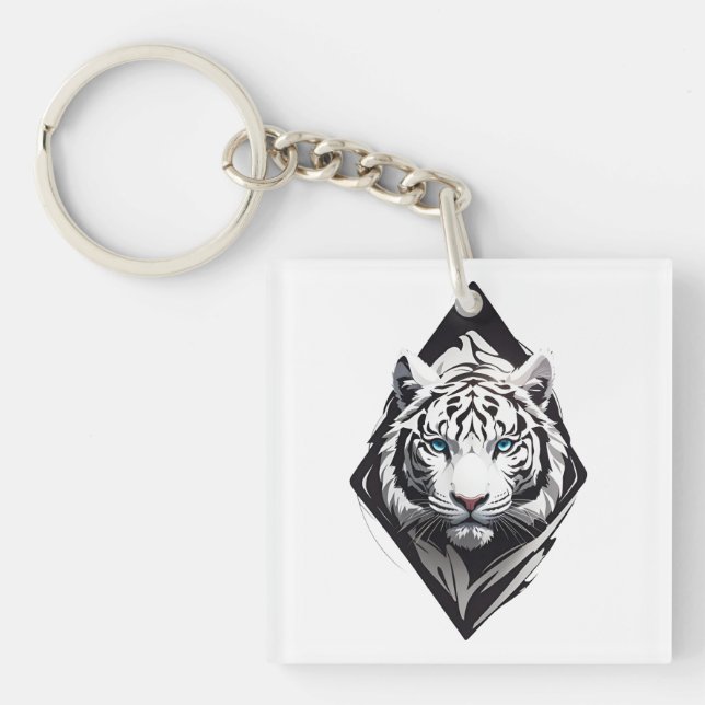 White Tiger Key Ring (Front)