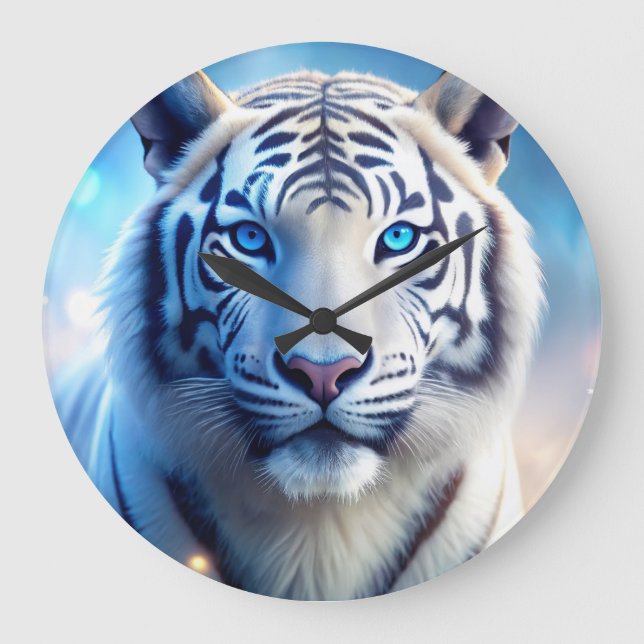 White Tiger Large Clock (Front)