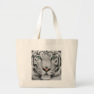 White Tiger Large Tote Bag