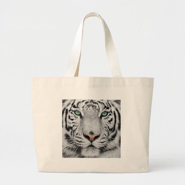 White Tiger Large Tote Bag (Front)