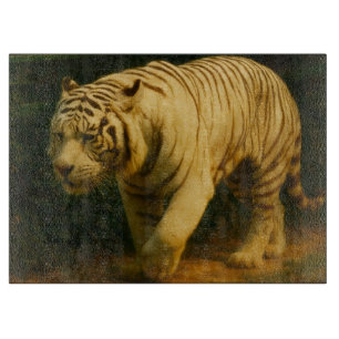 White Tiger Majesty – Stylised Wildlife Art Print Cutting Board