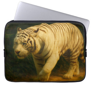 White Tiger Majesty – Stylised Wildlife Art Print Laptop Sleeve