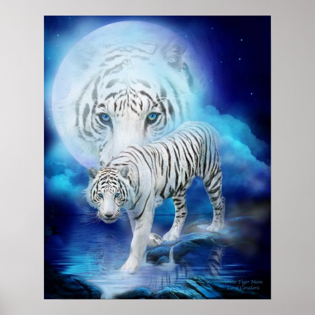 White Tiger Moon Art Poster/Print Poster (Front)