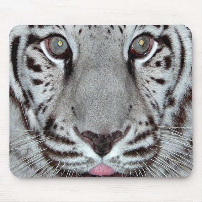 White Tiger Mouse Pad (Front)