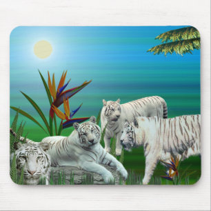 White Tiger Mousepad03 Mouse Pad