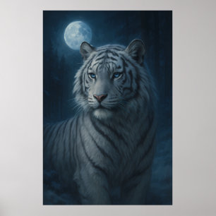 White Tiger – Mystical Fantasy Portrait – ManJiang Poster
