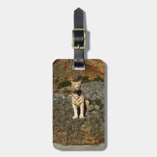 White Tiger On Rocks,   Luggage Tag