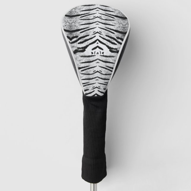 White tiger pattern        golf head cover (Front)