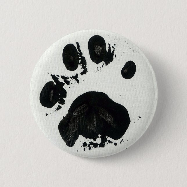 White Tiger Paw Print Button (Front)