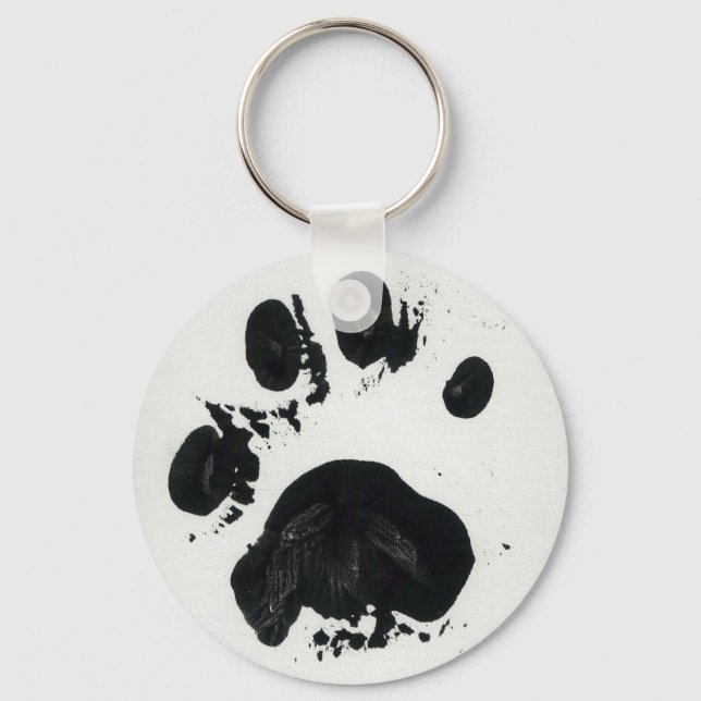 White Tiger Paw Print Keychain (Front)