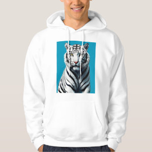 White Tiger Pop Art – Fierce & Colorful Wild Cat Hoodie
