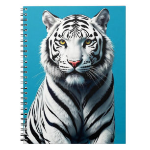White Tiger Pop Art – Fierce & Colorful Wild Cat Notebook