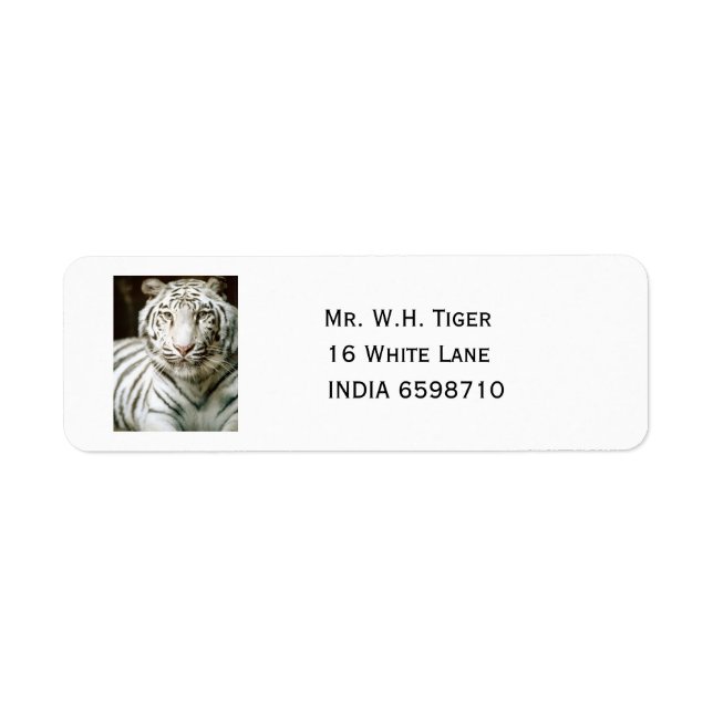 White Tiger Return Address Label (Front)