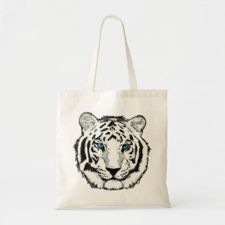 White Tiger reusable canvas shopping bag