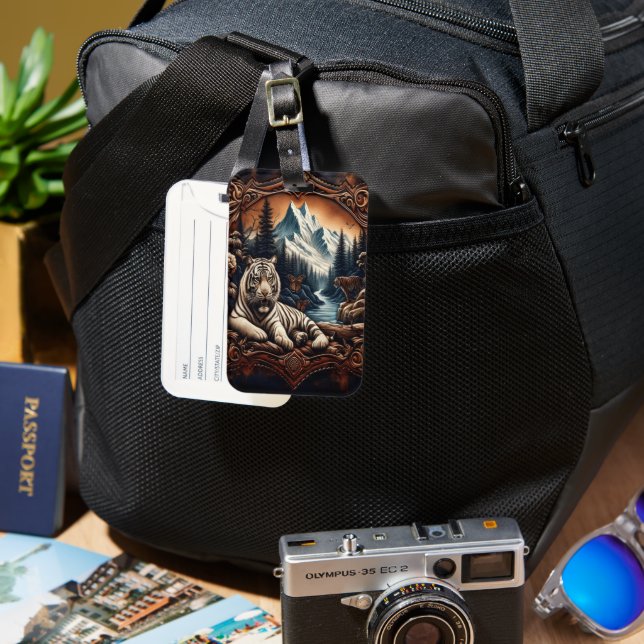 White Tiger Serenity Luggage Tag (Front & Back)
