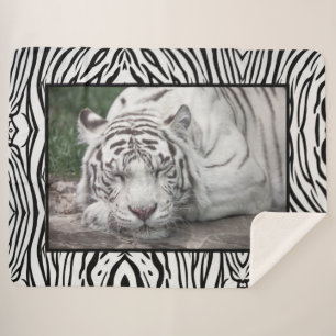 White Tiger Sherpa Blanket