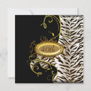 White Tiger skin Birthday party Invitation