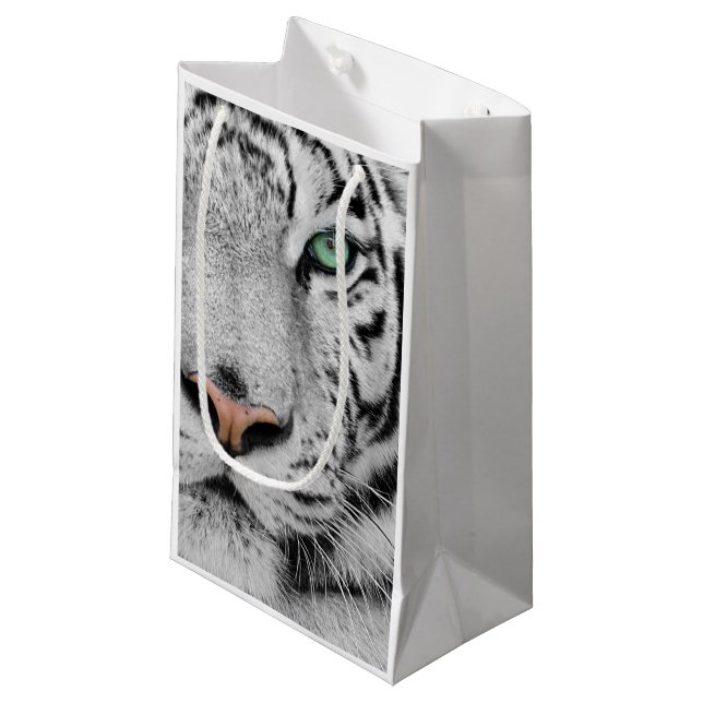 White Tiger Small Gift Bag (Front Angled)