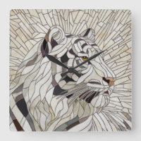 White tiger - Stained Glass Mosaic Digital Art