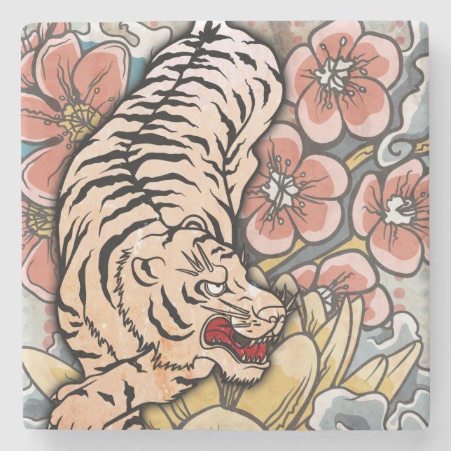 White Tiger Stone Coaster (Front)
