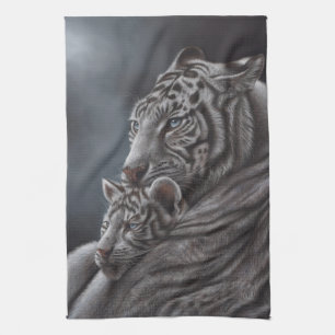 White Tiger Tea Towel