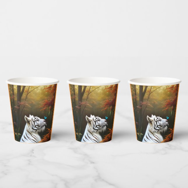 White Tiger Those Loving Moments, Paper Cups (Multi)