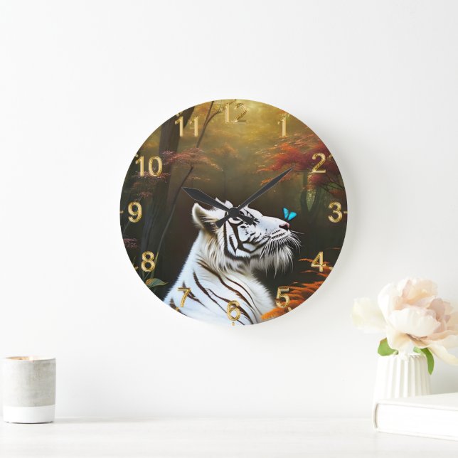 White Tiger Those Loving Moments, Wall Clock (Home)