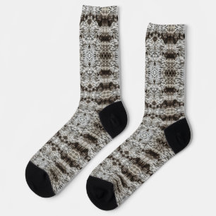 White Tiger Tree Bark Patterned Socks