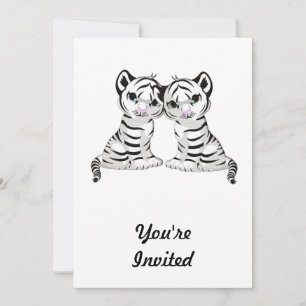 White Tiger Twins Invitation