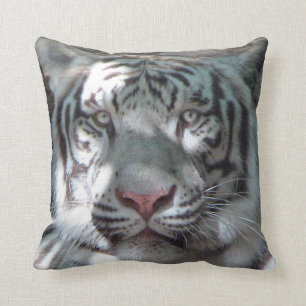 White Tiger Up Close Pillow