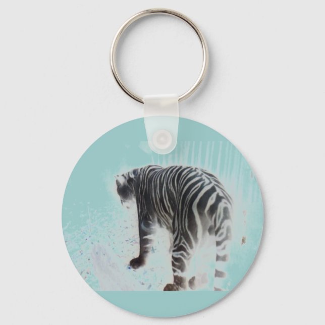 White Tiger Wild Animal Key Ring (Front)