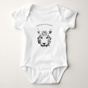 White Tiger with Blue Eyes Baby Bodysuit