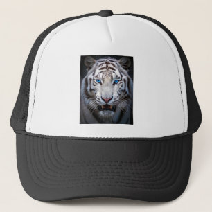 White Tiger with Blue Eyes Trucker Hat