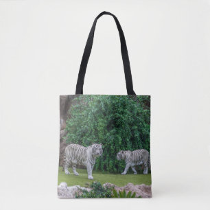 White tigers at the zoo Tote Bag
