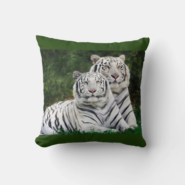 White Tigers Cushion (Front)